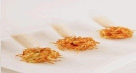 Chicken dumpling with crispy potato with miso dressing | زلابية دجاج مع بطاطس مقرمشة مع صلصة ميسو