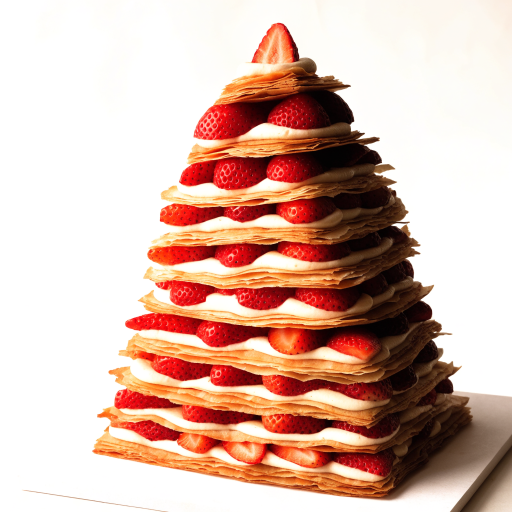 Strawberry mille-feuille pyramid, Lazurd Kuwait