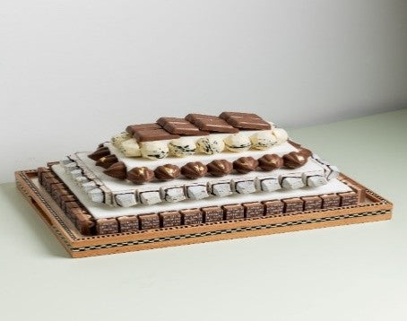 The square pyramidal wooden tray 2 | الصينية الخشبية الهرمية المربعة 2